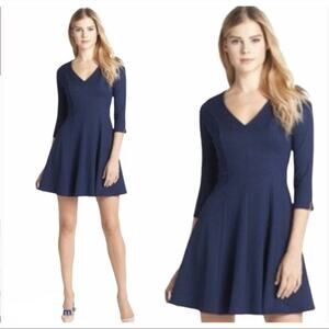 Amanda Uprichard Chelsea Ponte Knit Blue Dress in SIZE MEDIUM